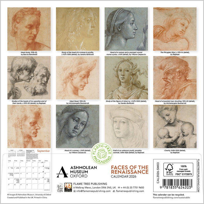 Faces of the Renaissance Ashmolean Museum 2026 Mini Wall Calendar