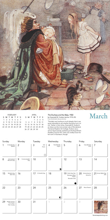 Alice's Adventures in Wonderland British Library 2026 Mini Wall Calendar