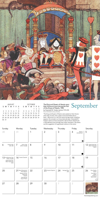 Alice's Adventures in Wonderland British Library 2026 Mini Wall Calendar