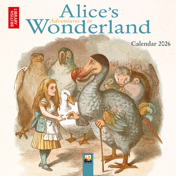 Alice's Adventures in Wonderland British Library 2026 Mini Wall Calendar