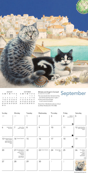 Ivory Cats by Lesley A Ivory 2026 Mini Wall Calendar