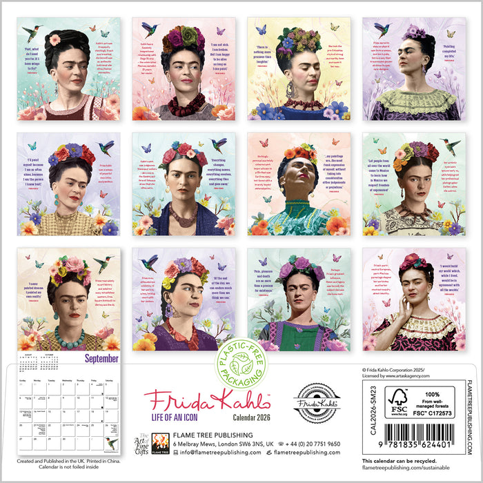 Frida Kahlo Life of an Icon 2026 Mini Wall Calendar