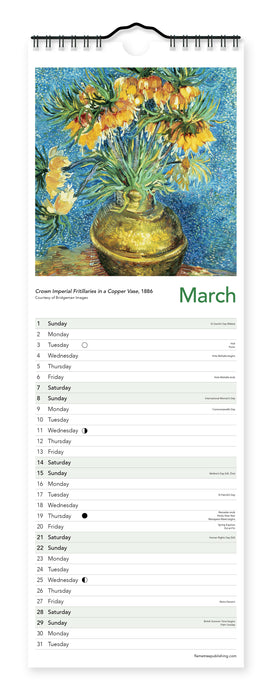 Vincent van Gogh 2026 Slimline Wall Calendar