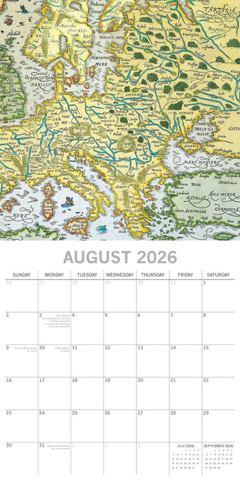 Antique Maps 2026 Square Wall Calendar (Online Exclusive)