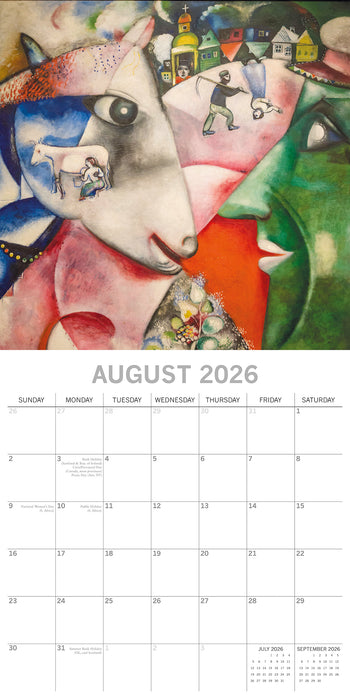 Chagall 2026 Square Wall Calendar (Online Exclusive)