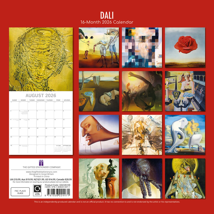 Dali 2026 Square Wall Calendar