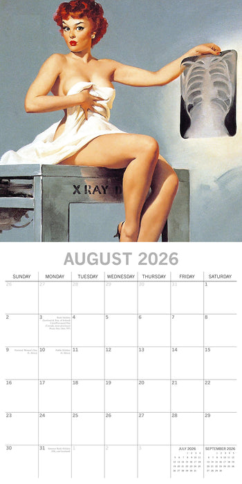 Retro Pin Ups 2026 Square Wall Calendar