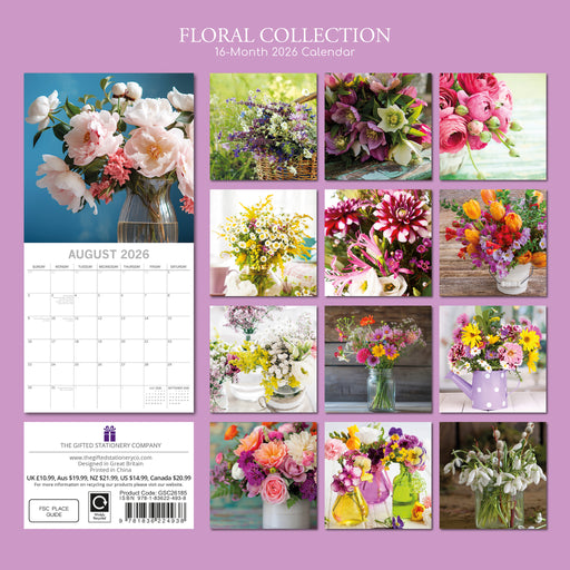 Floral Collection 2026 Square Wall Calendar