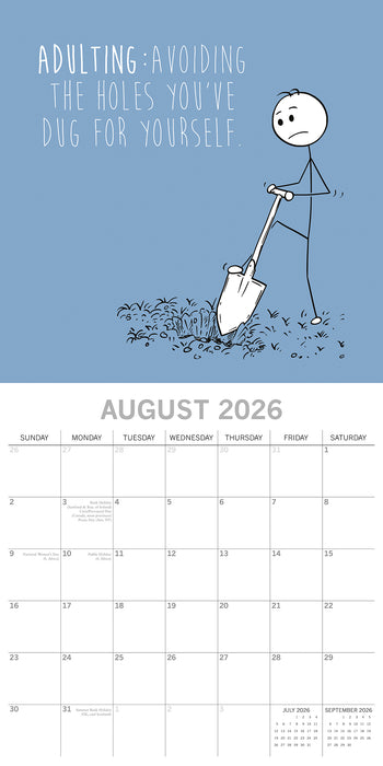 The Scary Reality of Adulting 2026 Square Wall Calendar (Online Exclusive)