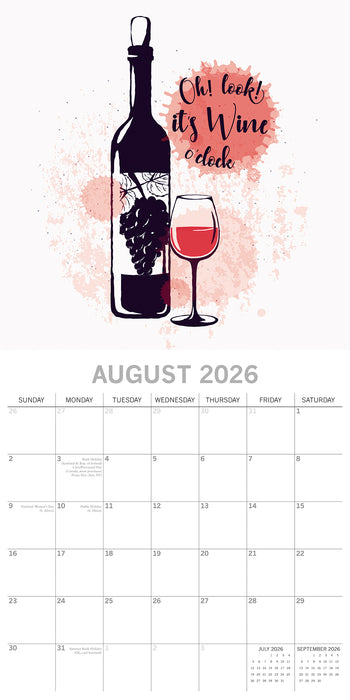 Wine Signs 2026 Square Wall Calendar (Online Exclusive)