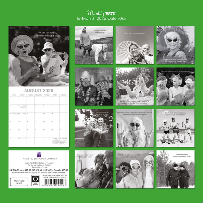 Wrinkly Wit 2026 Square Wall Calendar (Online Exclusive)