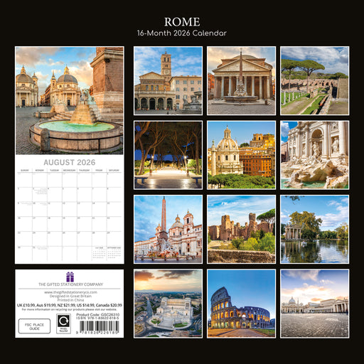 Rome 2026 Square Wall Calendar (Online Exclusive)