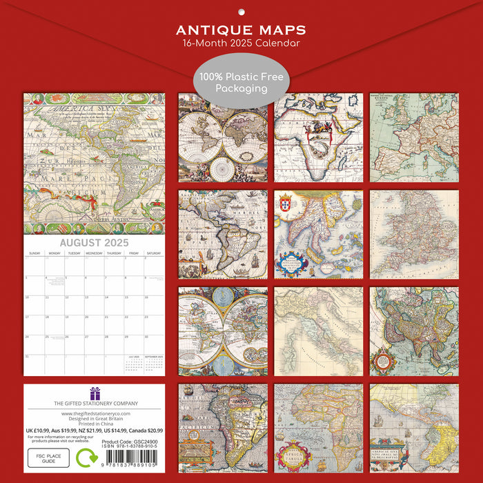 2025 Antique Maps Wall Calendar (Online Exclusive)