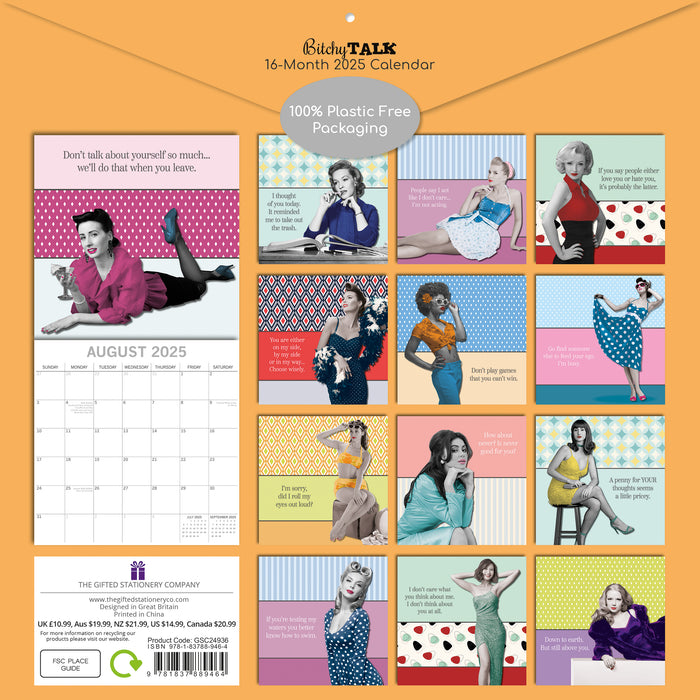 2025 Bitchy Talk Wall Calendar