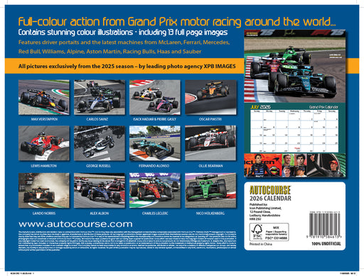 Autocourse Grand Prix 2026 Deluxe Wall Calendar