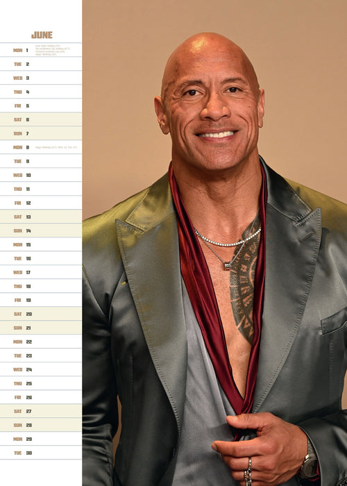 Dwayne Johnson 2026 A3 Wall Calendar