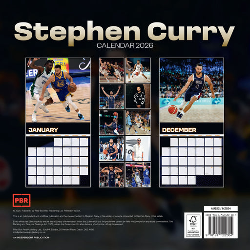 Stephen Curry 2026 Square Wall Calendar