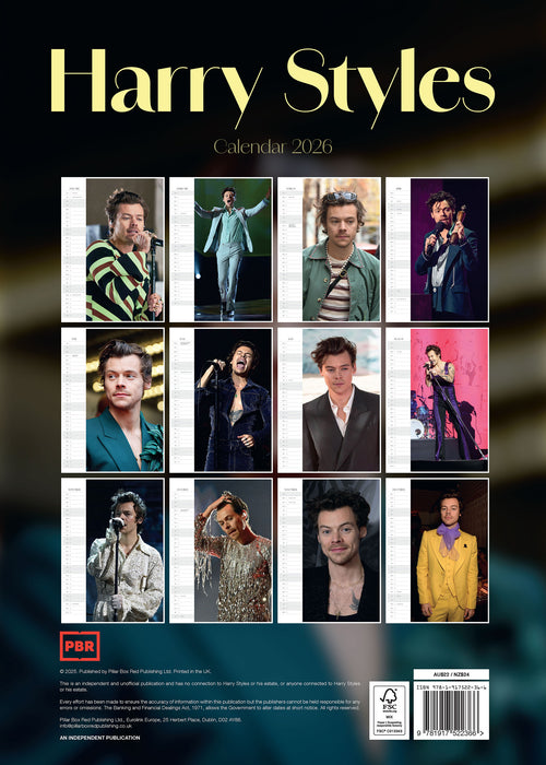 Harry Styles 2026 A3 Wall Calendar