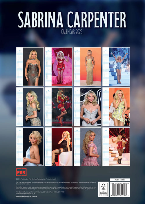 Sabrina Carpenter 2026 A3 Wall Calendar