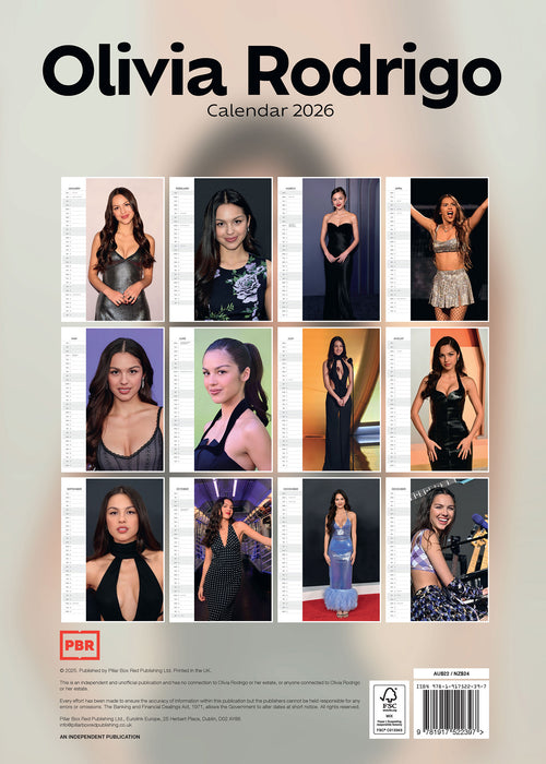 Olivia Rodrigro 2026 A3 Wall Calendar