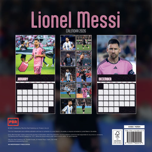 Lionel Messi 2026 Square Wall Calendar