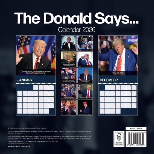 The Donald Says… 2026 Square Wall Calendar
