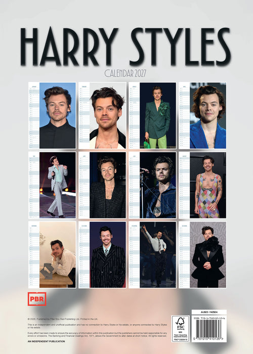 Harry Styles 2027 A3 Wall Calendar