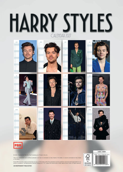 Harry Styles 2027 A3 Wall Calendar