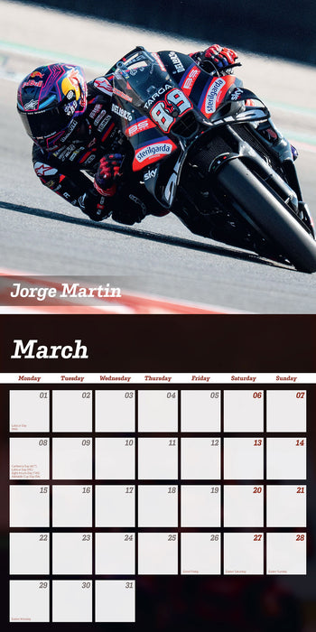 Superstars of MOTO GP 2027 Square Wall Calendar