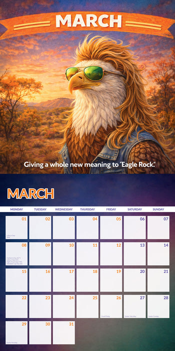 Animal Mullets 2027 Square Wall Calendar
