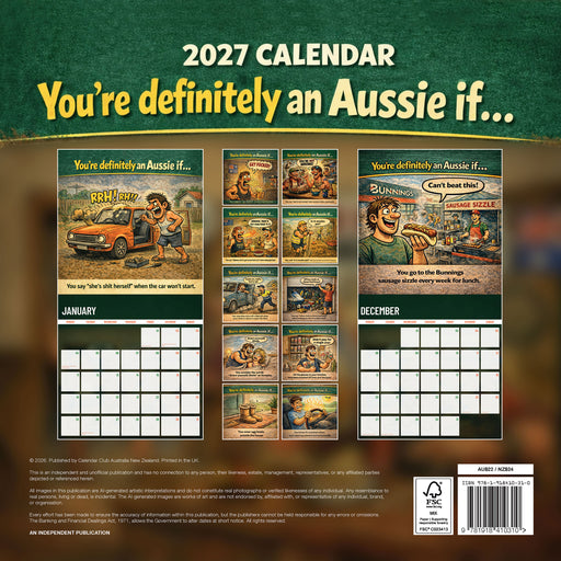 You're definely an Aussie if… 2027 Square Wall Calendar