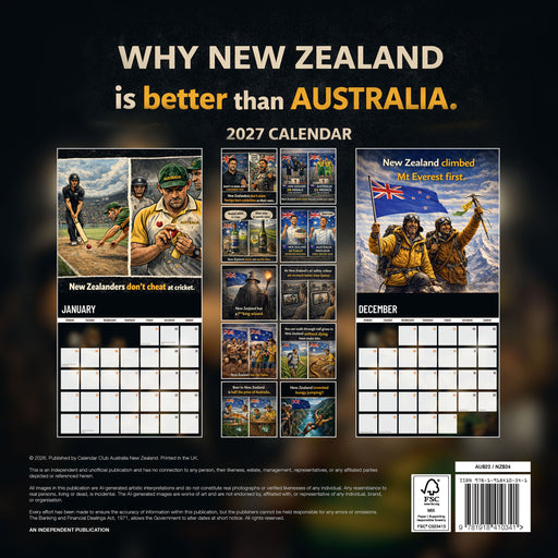 Why NZ is better than Australia 2027 Square Wall Calendar