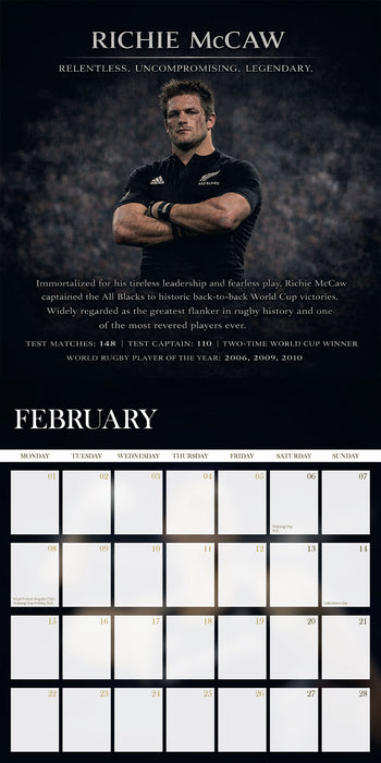 NZ Greatest Sporting Heroes 2027 Square Wall Calendar