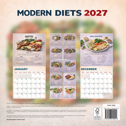 Modern Diets 2027 Square Wall Calendar