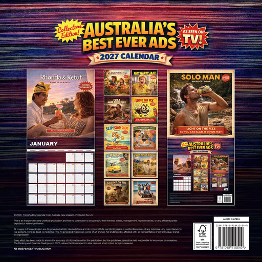 Australia's Best Ever Ads 2027 Square Wall Calendar