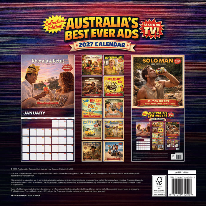 Australia's Best Ever Ads 2027 Square Wall Calendar