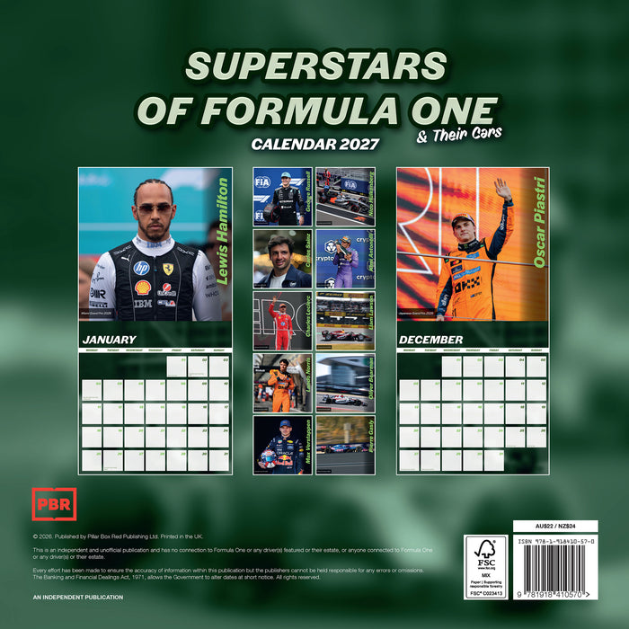 Superstars of Formula One 2027 Square Wall Calendar