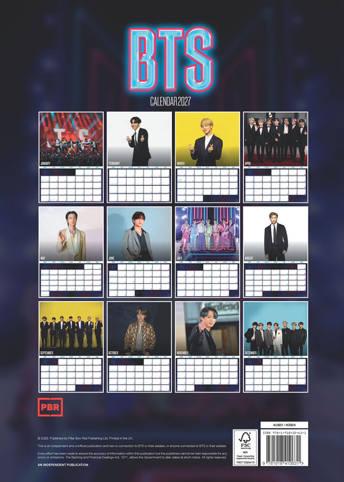 BTS 2027 A3 Wall Calendar