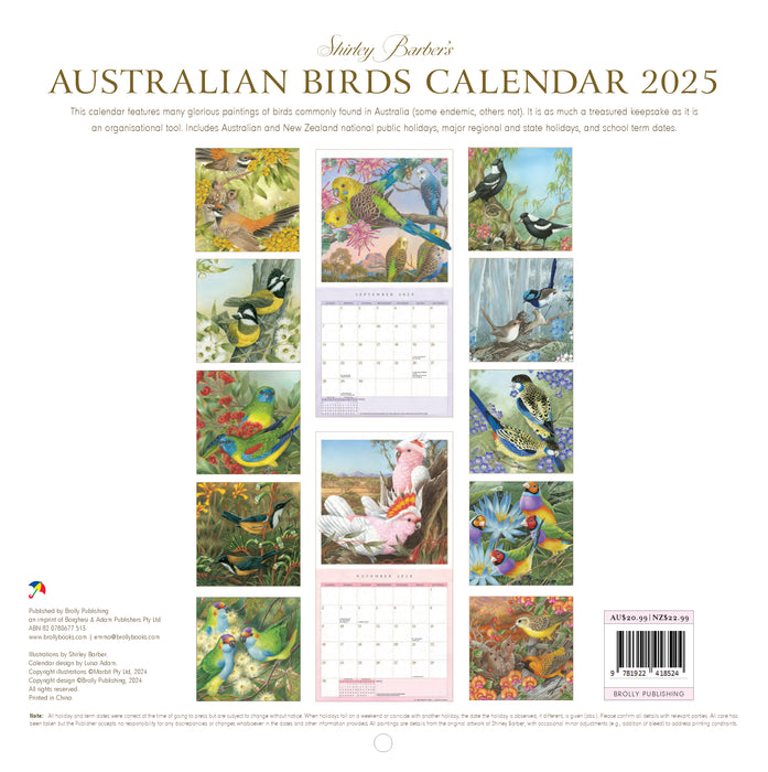 2025 Birds Wall Calendar