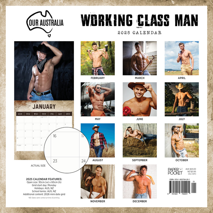 2025 Our Australia Working Class Man Wall Calendar