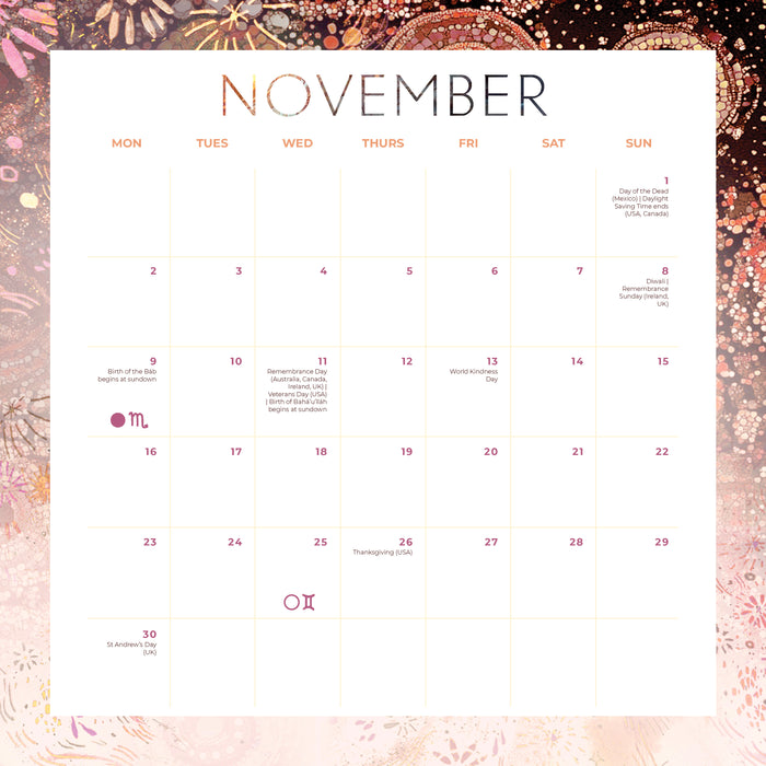 Moon 2026 Square Wall Calendar