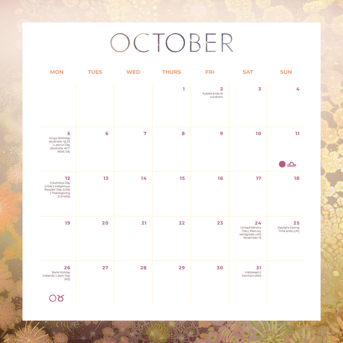 Moon 2026 Square Wall Calendar