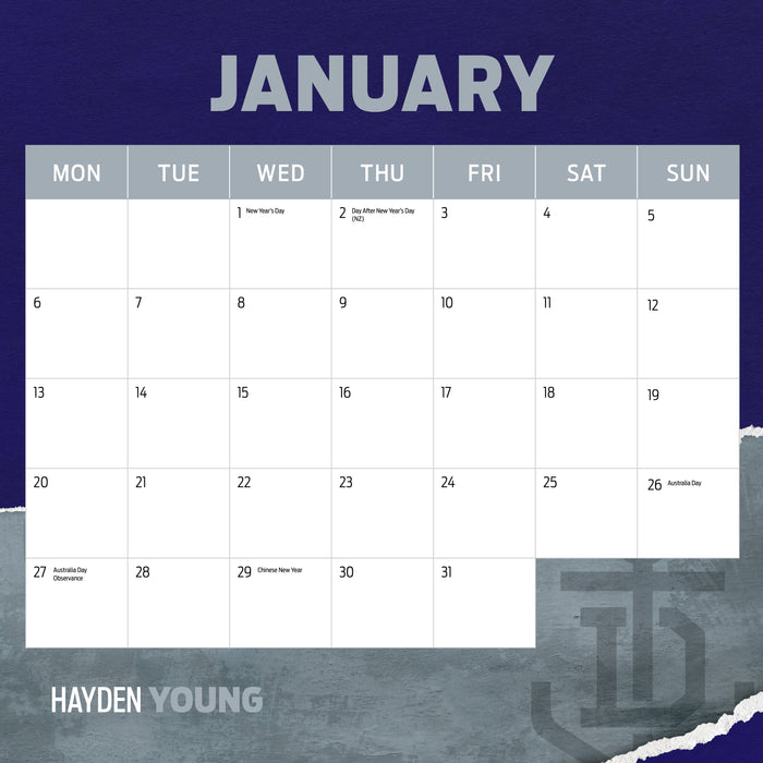 2025 AFL Fremantle Dockers Wall Calendar