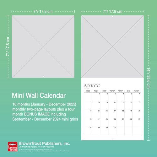 2025 For the Love of Kittens Mini Wall Calendar by  BrownTrout Publishers Inc from Calendar Club