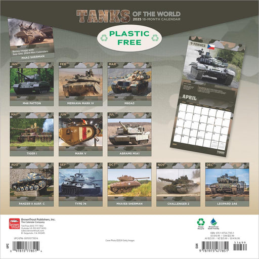 2025 Tanks of the World Wall Calendar (Online Exclusive) by  BrownTrout Publishers Inc from Calendar Club