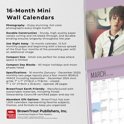 2025 BTS Mini Wall Calendar by  BrownTrout Publishers Inc from Calendar Club