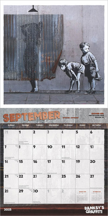 2025 Banksy's Graffiti Mini Wall Calendar by  BrownTrout Publishers Inc from Calendar Club