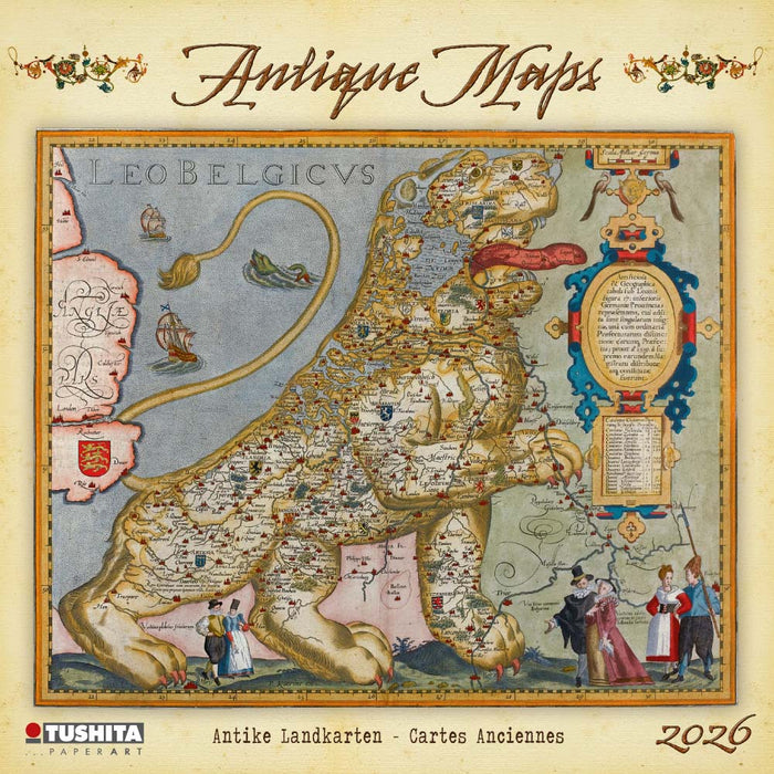 The Antique Maps 2026 Square Wall Calendar