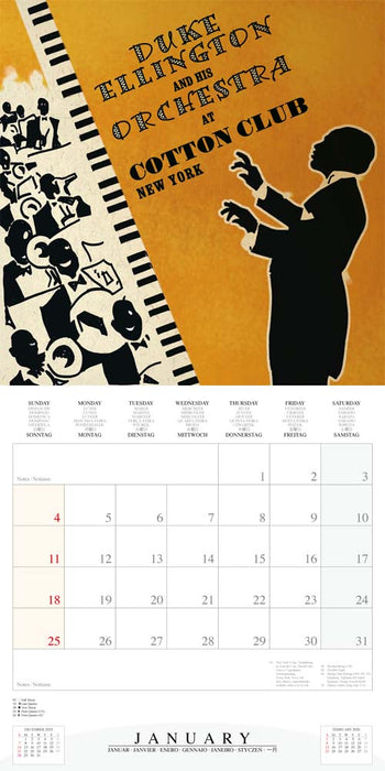 Jazz Designs 2026 Square Wall Calendar