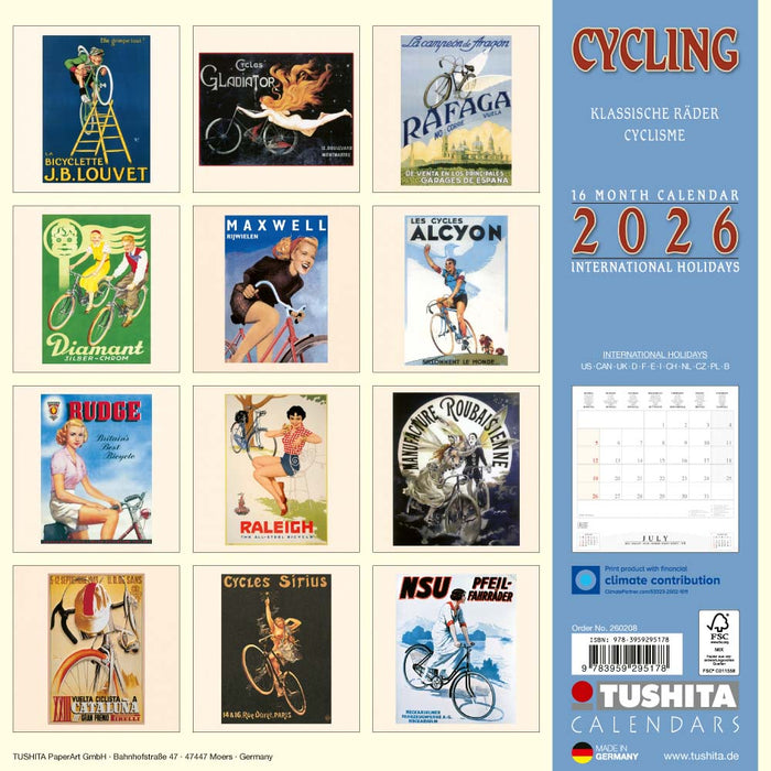 Cycling 2026 Square Wall Calendar